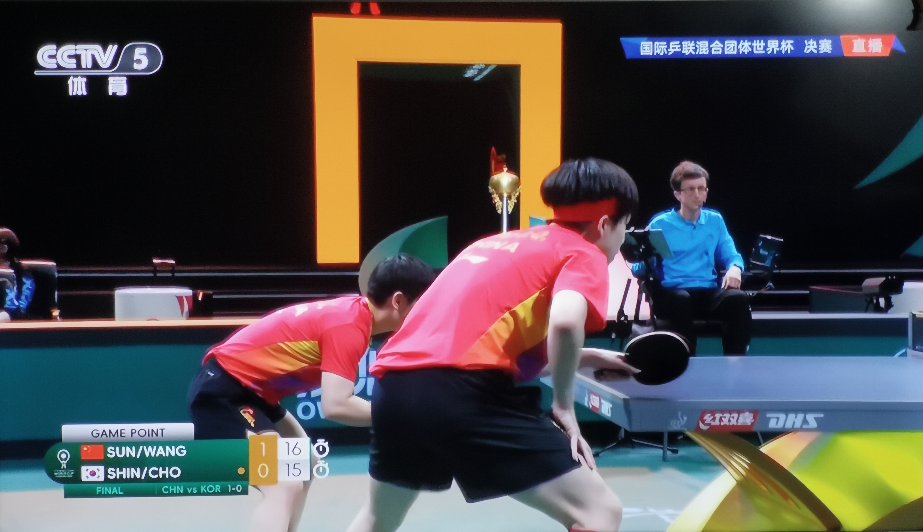 乒乓球团体半决赛，韩国队成功晋级决赛